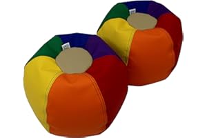 Factory Direct Partners 12267-AS SoftScape 10" Bean Puffs Seating Set for Toddlers and Kids, Colorful, Flexible and Lightweight for Daycare, Preschool, Home (2-Pack) - Assorted