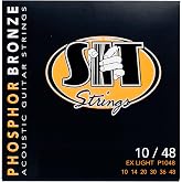 SIT Strings Phosphor Bronze Acoustic Guitar Strings (S.I.T.), Extra Light 10-48, P1048