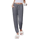 Ekouaer Womens Jogger Pajamas Pants Comfy Long Lounge Bottom,Drawstring Elastic Waist Sleep Pants with Pockets