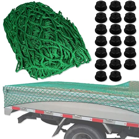 TW24 Anhängernetz 2 x 3 Meter mit 20 Rundknöpfen - Ladungssicherungsnetz - Abdecknetz für Anhänger