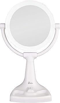 Amazon Com Zadro Max Bright Sunlight Dual Sided Vanity Mirror White 10x 1x Magnification Furniture Decor