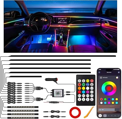car LED strip lights interior acrylic with dynamic modes for cars