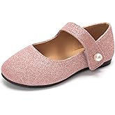 FUNKYMONKEY Toddler/Little Girl Mary Jane Dress Shoes Casual Slip on Ballet Flat