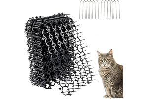 12 PCS Cat Scat Spike Mat 8x6 Inch Anti Cat Deterrent Mat, Plastic Spike Mat Keep Cats Out of Yard Permanently, Anti Dog Digg