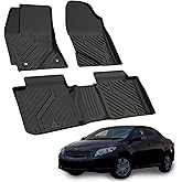 LASFIT Floor Mats for Toyota Corolla Sedan 2014-2019, All Weather TPE Custom Fit Car Liners for Toyota Corolla Accessories 1st & 2nd Row Car mats, Easy to Clean, Black