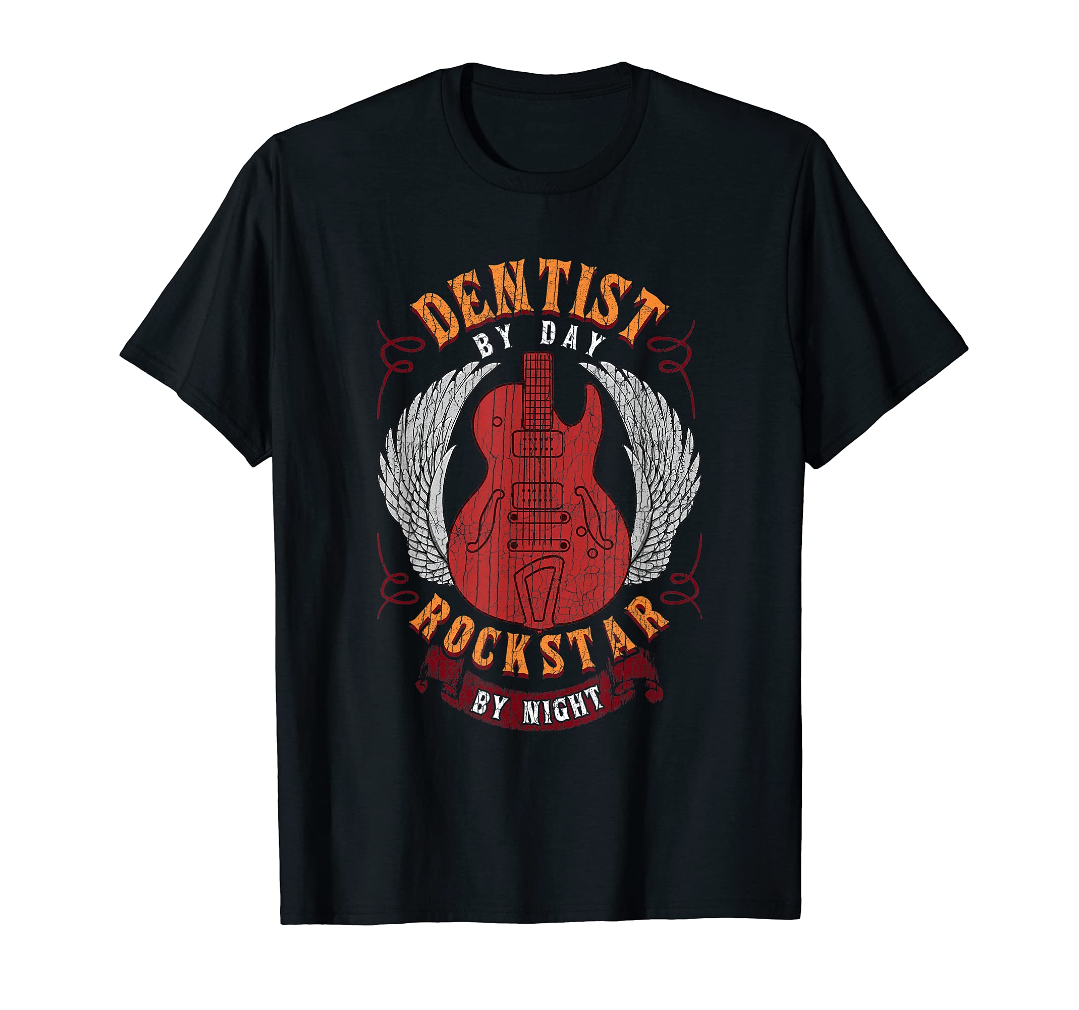Dentist By Day Rockstar By Night Funny Dental Healthcare T-Shirt