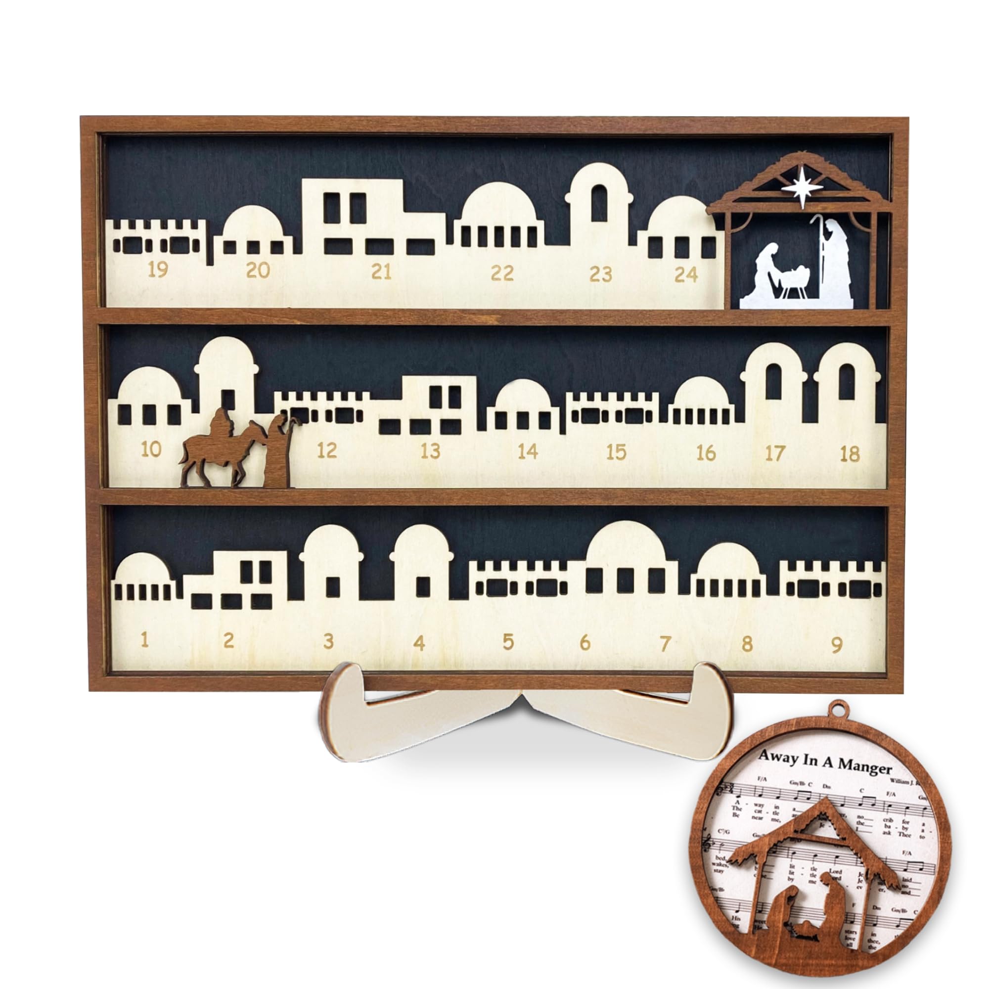 Photo 1 of 10" Christmas Nativity Advent Countdown Calendar 2025 Christ Centered Day Until Xmas Wooden Decor Jesus Religious Holiday Sign Christian Gift Decorations Wall Hanging Table Home Welcome Door P-GO-SIGN-08