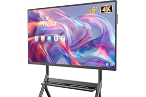 YIXZSWD Smart Board,75 Inch Interactive Whiteboard 4K Touchscreen Built in Ultra High Definition Camera Open App Ecosystem, Digital Presentation Electronic Smart WhiteBoard for Classroom Home Office