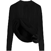 ZESICA Women's Fleece Sherpa Lined Tops Long Sleeve Mock Neck Knit Thermal Basic Shirts 2026 Fall Winter Clothes