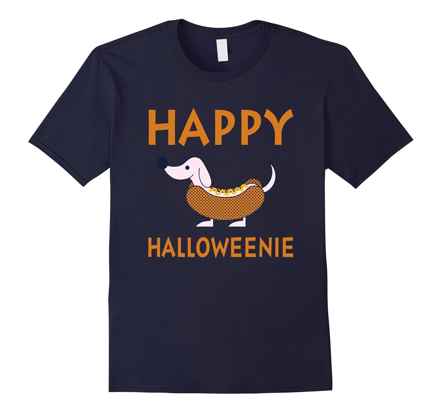 Happy Halloweenie - Funny Dachshund Weenie Dog Halloween Tee-ANZ