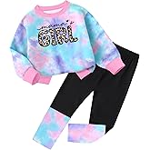 ZAANTI Baby Girl Clothes Tie Dye Letter Print Top Toddler Girl Clothes and Leggings Fall Winter Girls 2 Piece Outfits 12M-4Y
