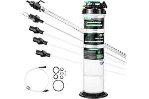 HTZSSON 9.5 L/2.5 Gallon Oil Extractor Pump Pneumatic/Manual, Fluid Extractor Oil Change Pump Extractor with 5 Tubes and A Brake Bleeding Hose for Automotive, Boats