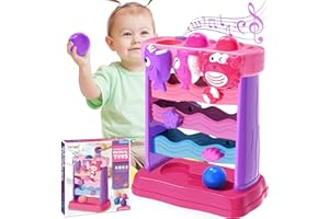 YEGEER Toys for 1 2 Years Old Boys Girls, Musical Toys for 12-18-24 Months, Interactive Toddler, Montessori Toys, Christmas Birthday Gifts for Baby Kids Toddlers Age 1-2 Years Old (Pink)