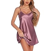 Avidlove Satin Nightgowns for Women Babydoll Lingerie Slip Dress Sexy Sleepwear V Neck Nighty Chemise