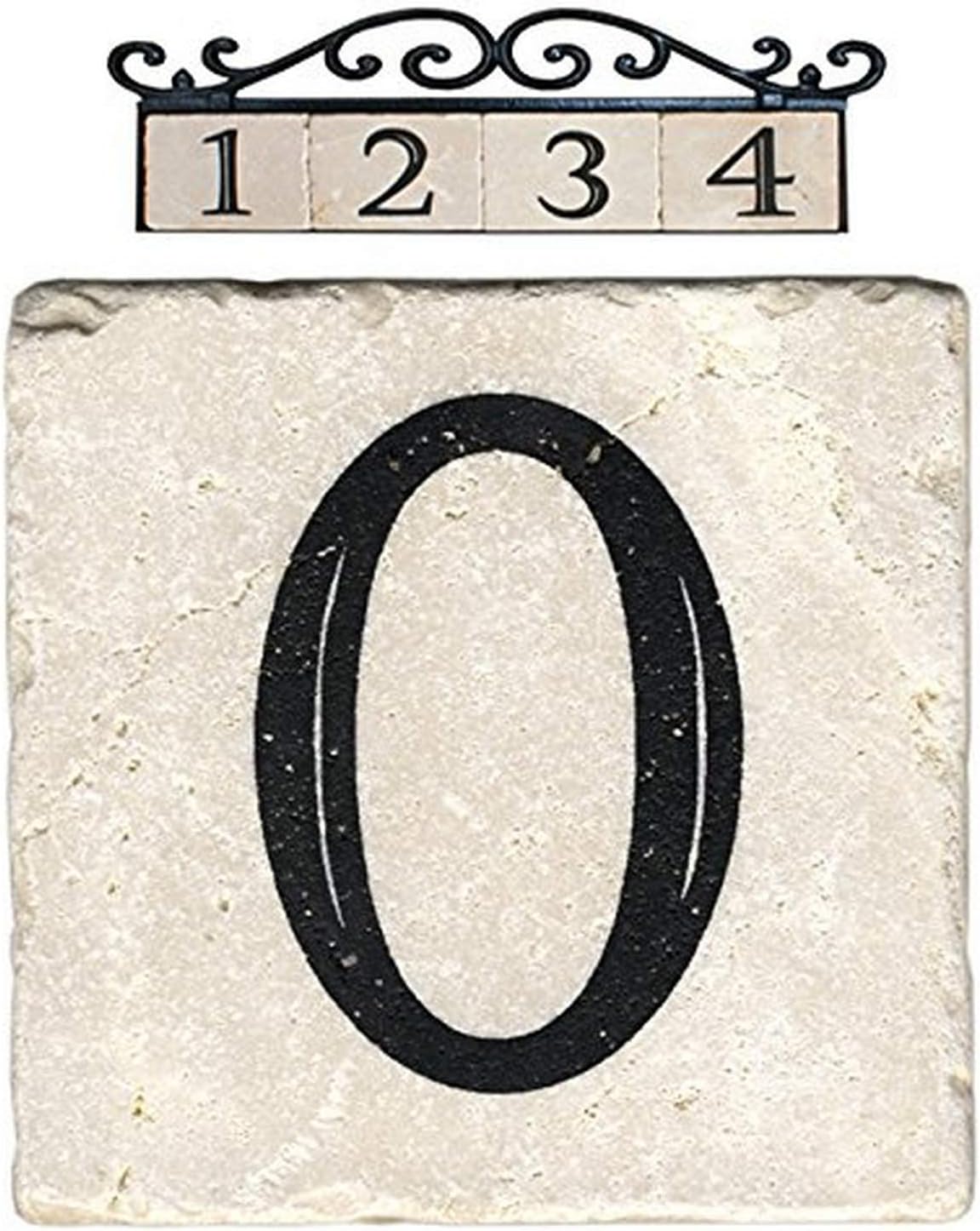 NACH AZ-CLASSIC House Address Number Tiles - #0, Marble/Beige, 4 x 4