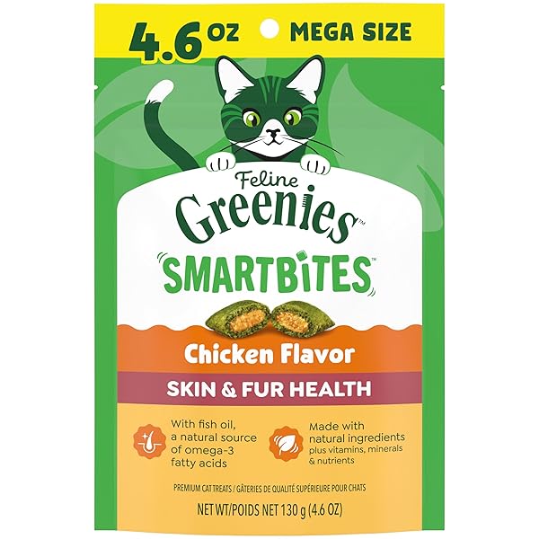 GREENIES CAT TREATS, FELINE SMARTBITES, SKIN & FUR...