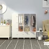 HOMIDEC Portable Wardrobe Foldable Closet with 16 Compartments 3 Hanging Rails view 2