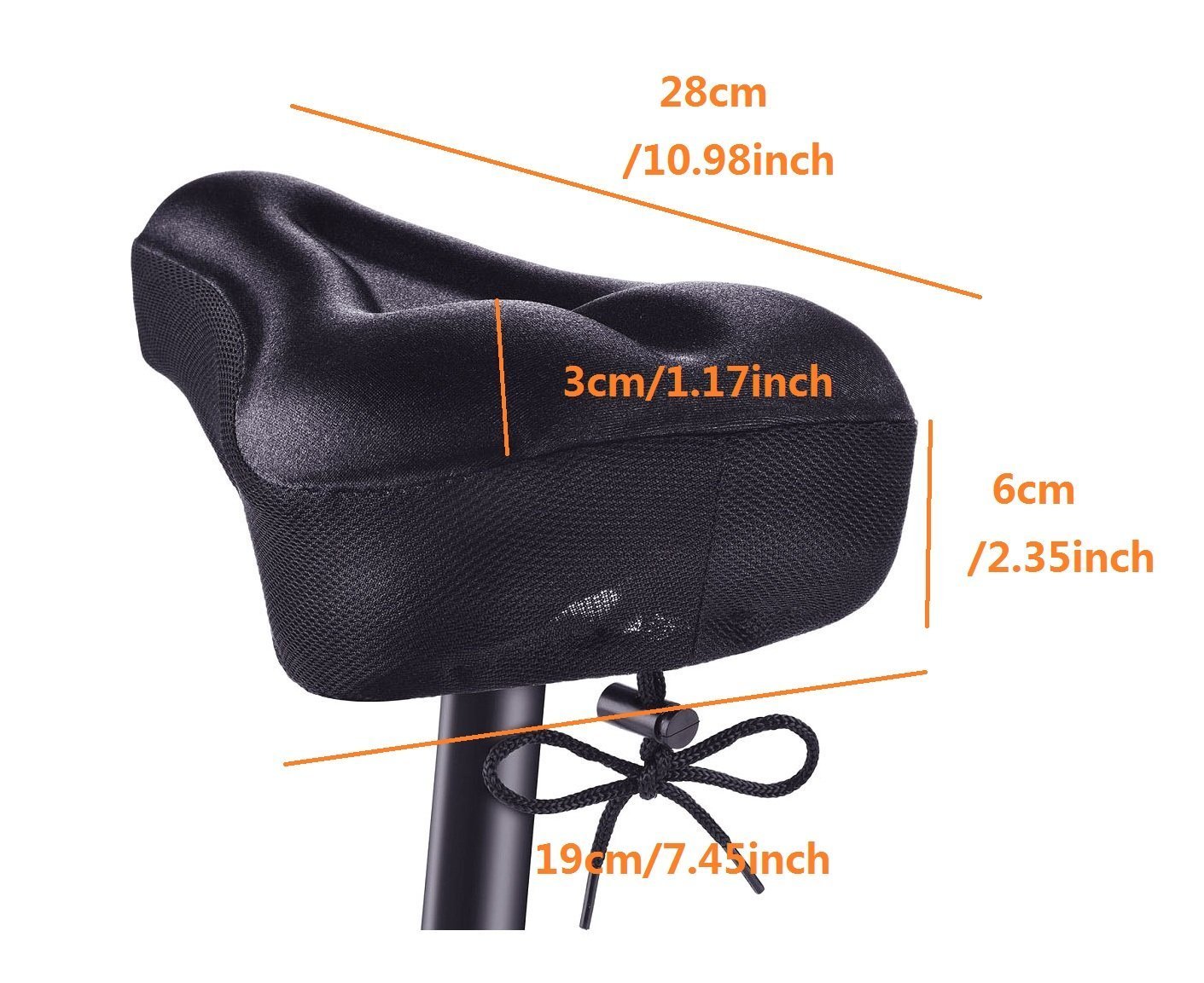 Kamays Gel Bike Seat Cover 3D Thicker Silicone Cushion Bicycle Seat