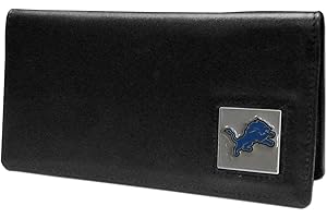 NFL Siskiyou Sports Fan Shop Detroit Lions Leather Checkbook Cover One Size Black
