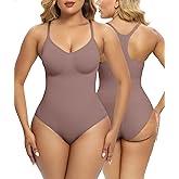 SHAPERX Bodysuit for Women Tummy Control Shapewear Racerback Seamless Body Shaper Tank Top