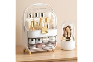 BROTHERSBOX Makeup Organizer Countertop, Skincare Bathroom Counter Organizer, Storage Box Cosmetic Display Cases, Teen Girl Gifts Trendy Stuff Make up Organizers for Vanity, Dresser (Rose Gold)