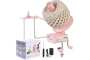 KAQRHFT Electric Yarn Winder, Automatic Yarn Ball Winder for Crocheting, Compact Yarn Cake Winder with Strong Tension Stepless Speed for Crocheting & Knitting, Ideal Helper for Yarn Lovers (Pink)