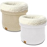 Vogium Unisex Kids Fleece-Lined Ribbed Thermal Knit Neck Warmer Gaiter | Dual Layer Winter Scarf Face Cover for Skiing Hiking