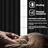H.Versailtex Blackout Curtains 66x72 Two Panels Pencil Pleat Thermal Room view 3