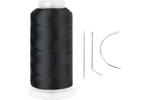 Premium Weaving Set Hair Sewing Weaving Needles Thread Kit Hair Extensions Sewing Track Threader Combo Set (Black)