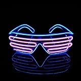 PINFOX Light Up Flashing Shutter Neon Rave Glasses