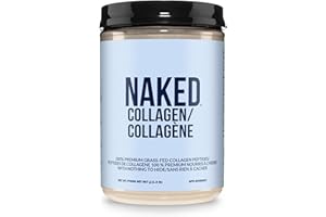 NAKED Collagen Peptides Protein Powder, 60 Servings, Pasture-Raised, Unflavored Grass-Fed Hydrolyzed Collagen Supplement, NSF