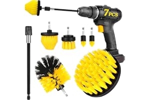 Drill Brush, 7 Pcs Drill Brushes for Cleaning, All Purpose Drill Brush Attachment, Power Scrubber Cleaning Brush with Extend 