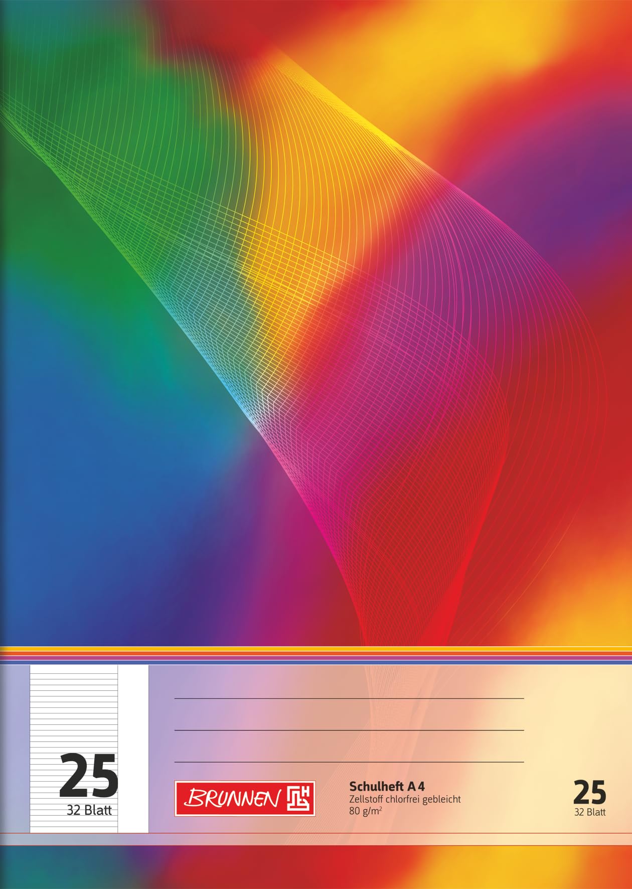 Brunnen 104432502 School Notebook A4 32 Pages Ruled with Margin Line Style 25