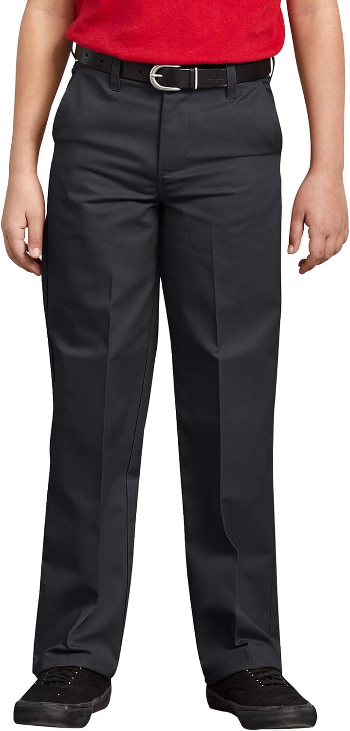 Dickies Boys' Flexwaist Flat Front Straight Leg Pant: Clothing