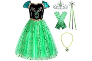 ReliBeauty Girls Princess Costume Dress up, Apple Green, with Accessories, 5/120