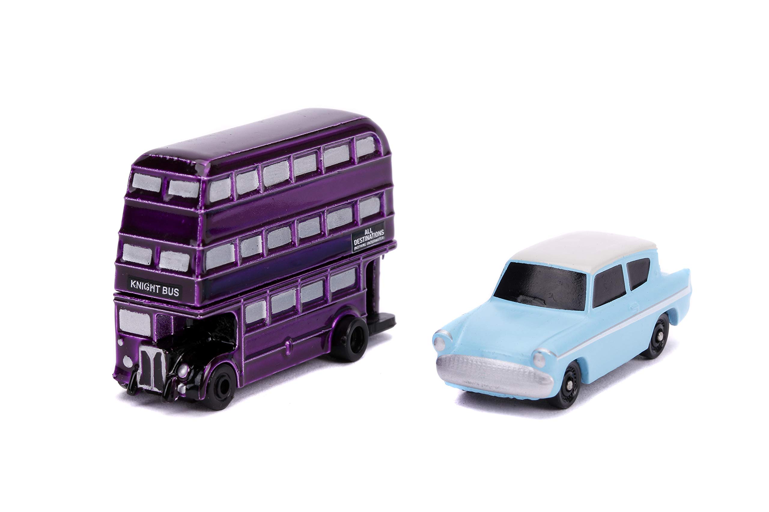 Jada Toys 253181002 Harry Potter 2 Nano Collectible Cars from Die-cast, 959 Ford Anglia, Knight Bus, Toy Cars, Set, 4 cm, from 8 Years