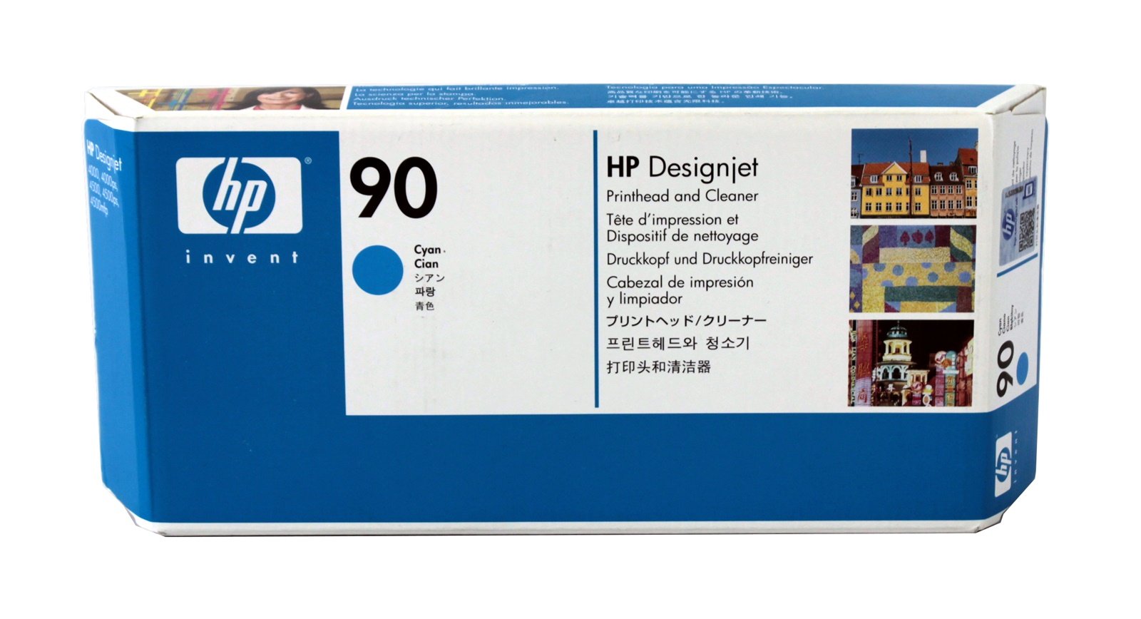 HP 90 - C5055A - 1 x Cyan - Printhead with cleaner - For DesignJet 4000, 4020, 4500, 4520, DesignJet Scanner 4520
