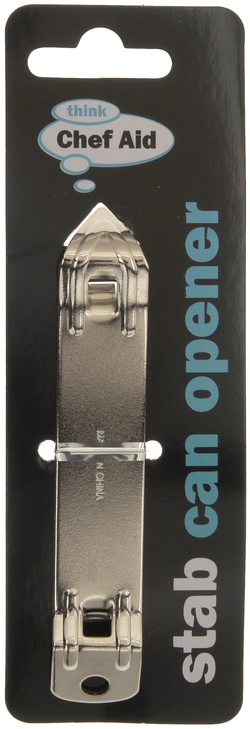 Chef Aid Traditional Style Stab Can Opener, Ideal for Camping and Caravan or Occasional Home Use, Punches and Opens Tin Cans and Opens Beer Bottles and Tins