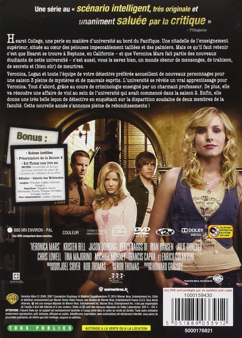 Veronica Mars L Integrale De La Saison 3 Dvd Blu Ray Amazon Fr