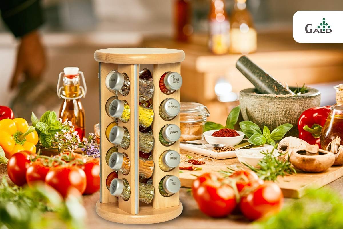 12,16,20 Jars Spice Racks with Spices Included Modern Saving Space