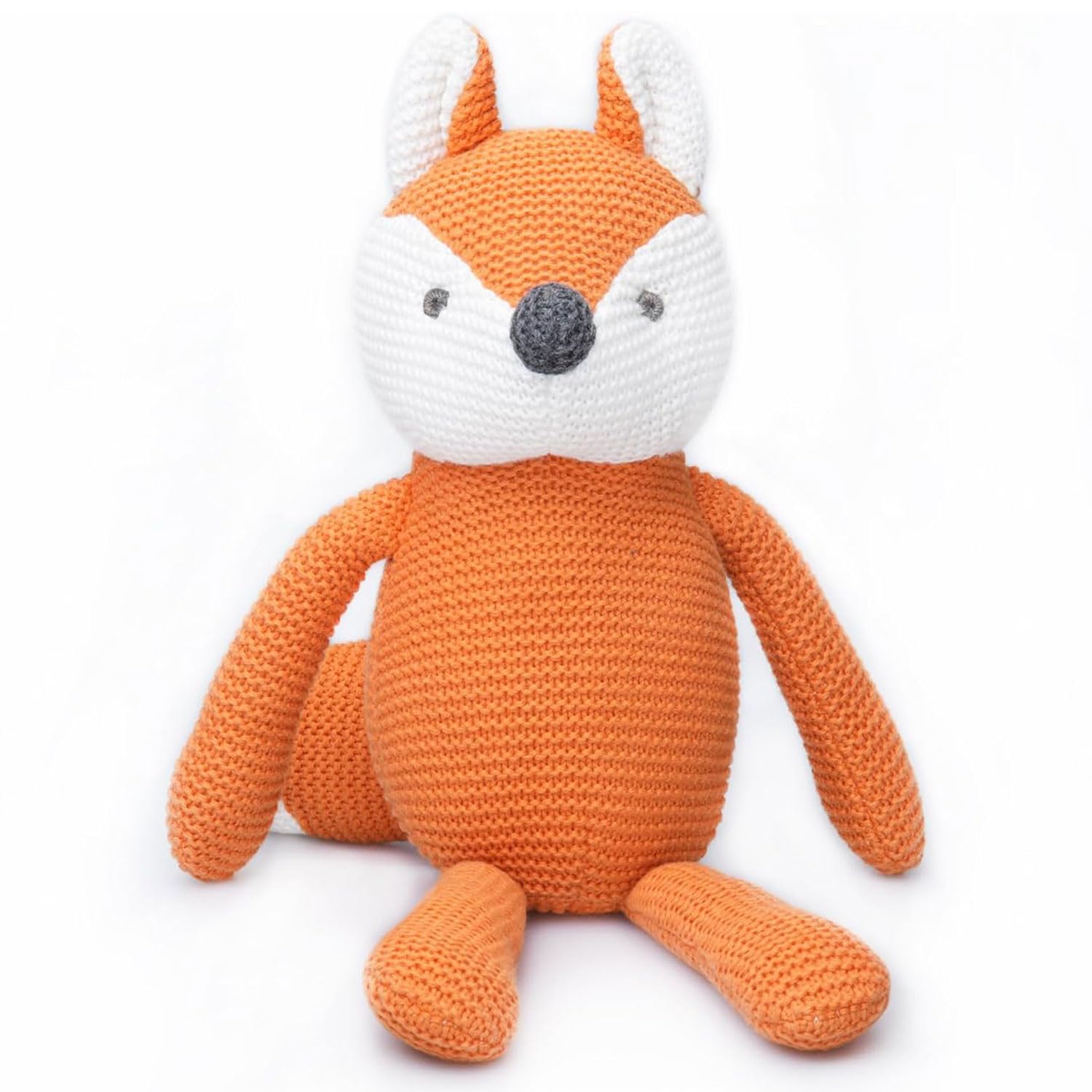 FLUFFYFUN 100% Organic Cotton Orange Fox Plush 7.1", Baby Teddy for Newborn — image 1