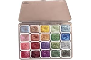 Metallic Watercolor Paint Set 20 Colors 1ml Glitter Watercolor Paint Box Pearlescent Palette Art Supplies for Professionals A