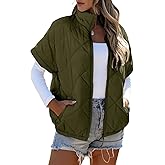 Quilted Jackets for Women 2025 Casual Lightweight Short Sleeve Zip Up Warm Vests Stand Collar Cropped Puffer Jackets
