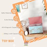 ZONEKIZ Toy Box with Lid Pink Safety Hinge Cute Design 39x60x37 cm view 3