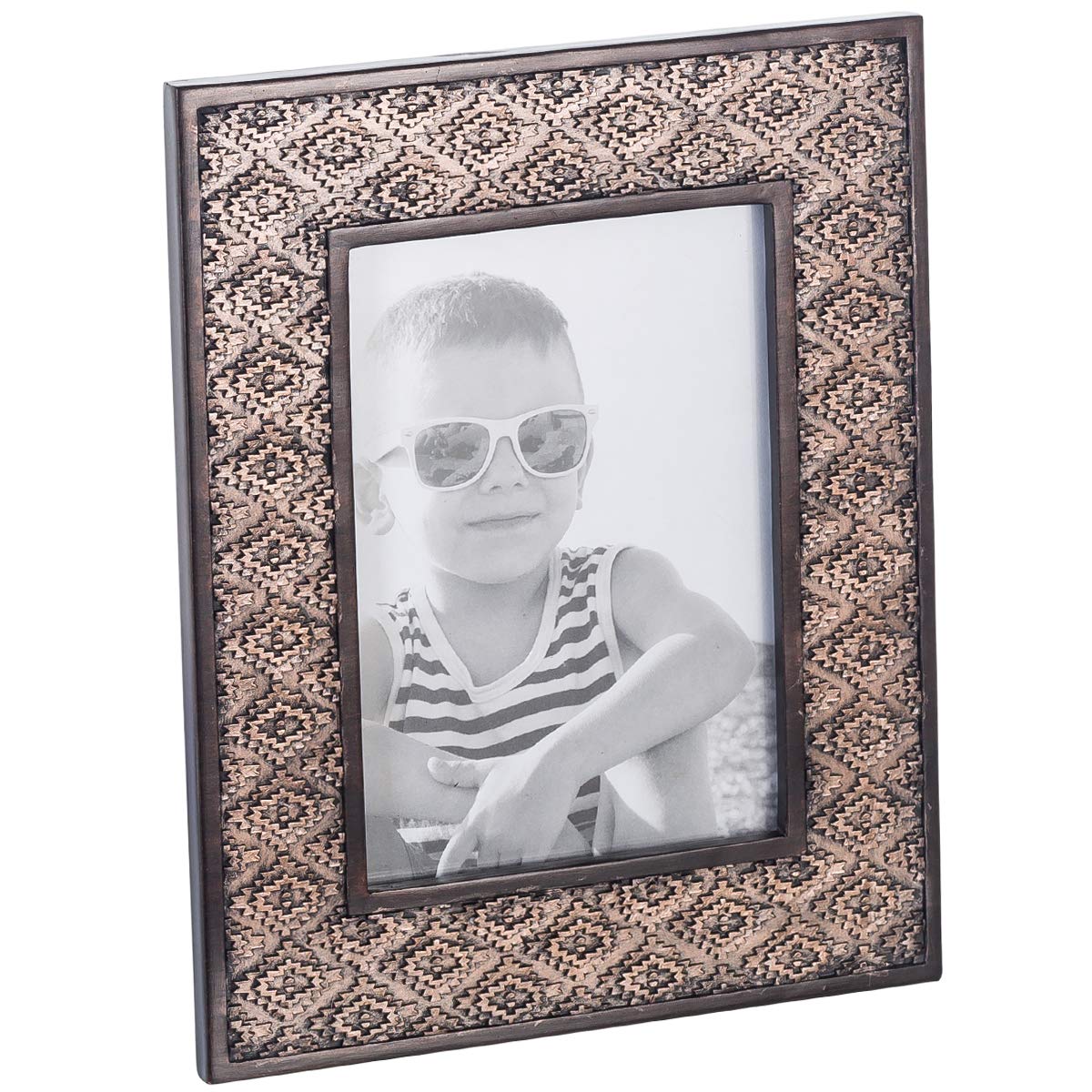 Creative Scents Dublin Brown 5"X7" Picture Frame - Wall Decor Living Room or Table Top - Desktop Photo Display with High Definition Glass Front & Easel Back, for Entryway, Bedroom or Coffee Table