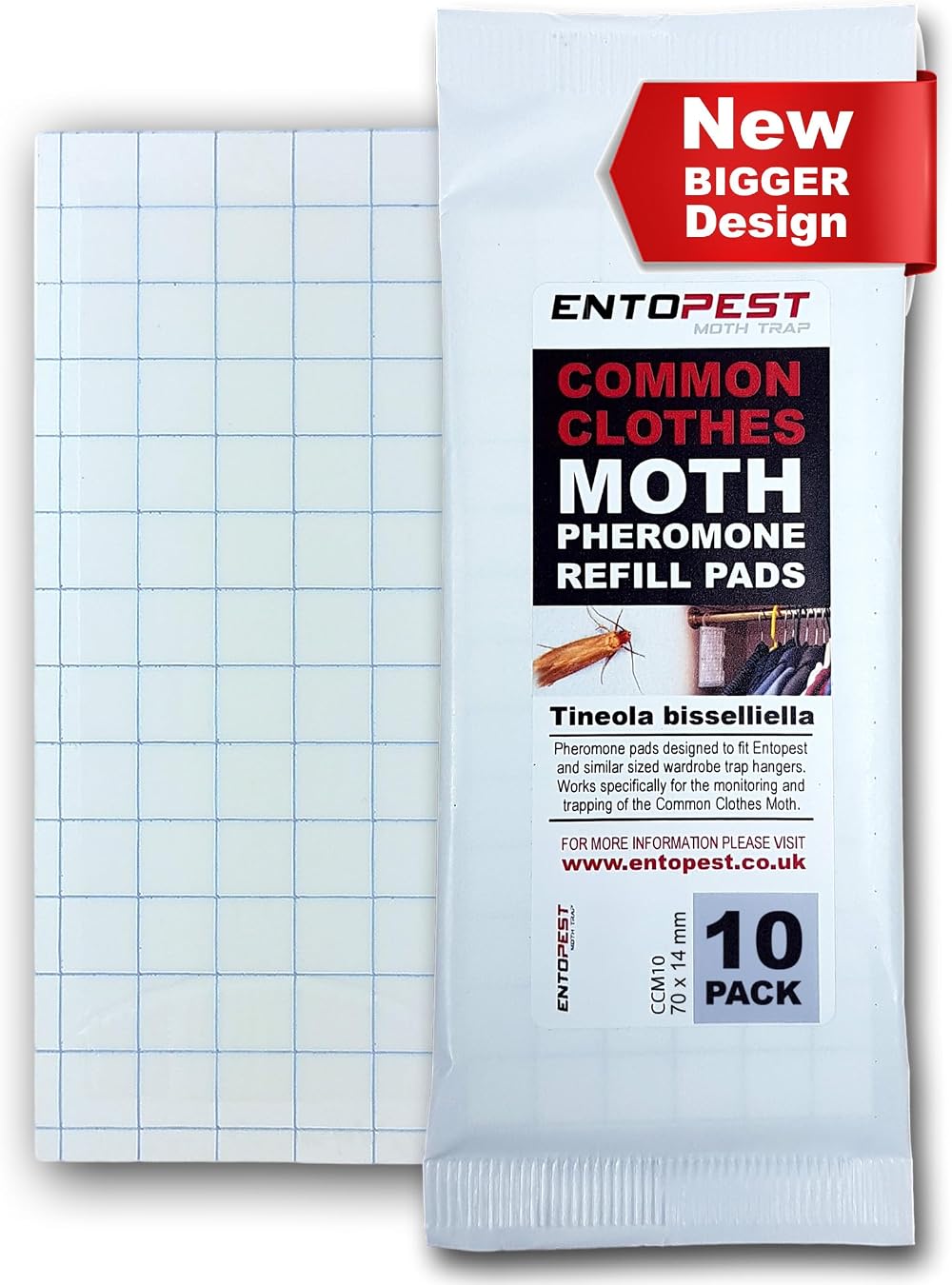 Entopest 10-Pack Clothes Moth Monitoring Traps Refills for Wardrobe Hangers
