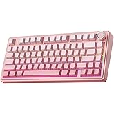 EPOMAKER X Aula F75 75% Wireless Gaming Keyboard, BT/2.4GHz/USB-C, Hot Swappable Creamy Mechanical Keyboard with 5-Layer Padding&Knob, NKRO, RGB (Pink)