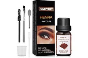 Simpout Purely Natural Henna Hair Powder, 6 grams, Instant Spot Color Henna Hair Kit, Professional Spot Coloring for Salon & Home Use, Easy to Use (Brown 01)