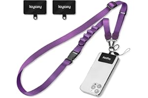 Icycay Phone Lanyard Crossbody, Purple Cell Phone Lanyard for Around The Neck Adjustable Phone Strap, Anti Theft Cute Lanyard for iPhone Case ID Holder Keys Phone Accessories Travel Essential
