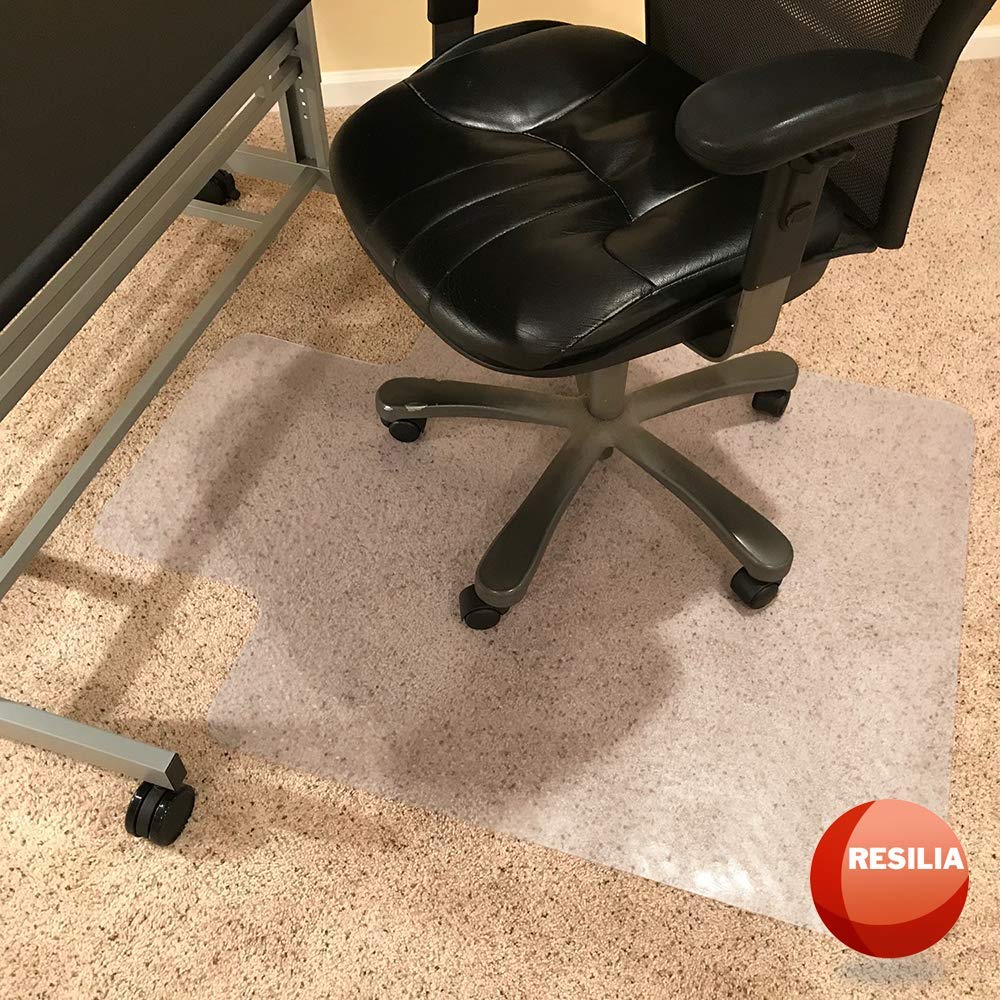 45 Inches X 53 Inches Resilia Office Desk Chair Mat With Lip Black For Carpet With Grippers Made In The Usa Chair Mats Furniture Accessories Malibukohsamui Com
